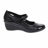 Pantofi dama casual din piele naturala cu piele lac, 5 cm - P60NLAC